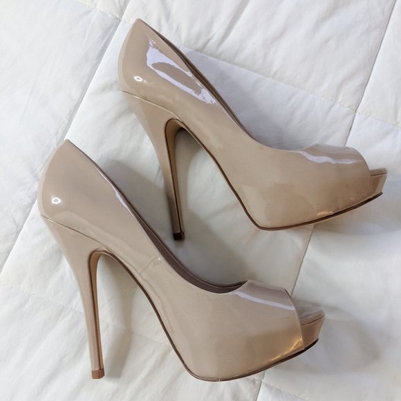 Aldo Nude Open Toed Pumps - Picture 4 of 5